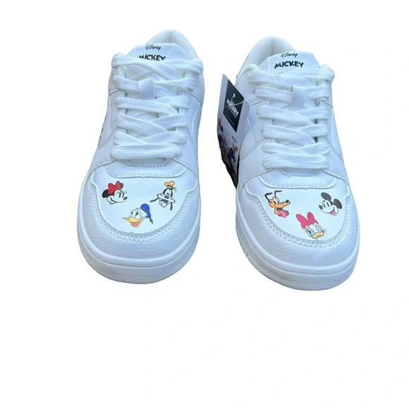 NEW / NEVER WORN Disney Mickey Mouse & Friends White Low-Top Sneaker Womenâs 7 - Picture 3 of 9